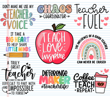 Load image into Gallery viewer, TEACHER Themed 20oz Tumbler Designs