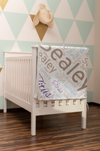 Load image into Gallery viewer, All-Over 29x39 Baby Name Blanket