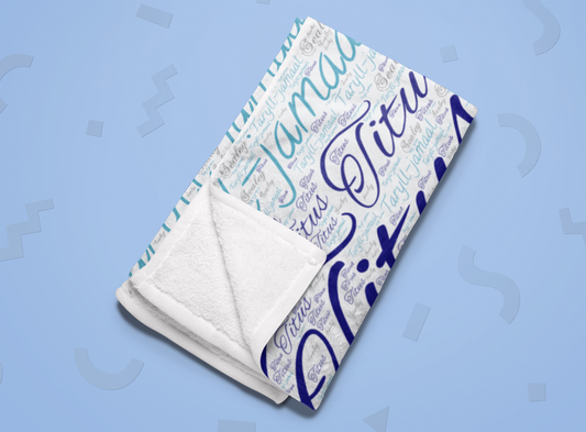 All-Over 29x39 Baby Name Blanket