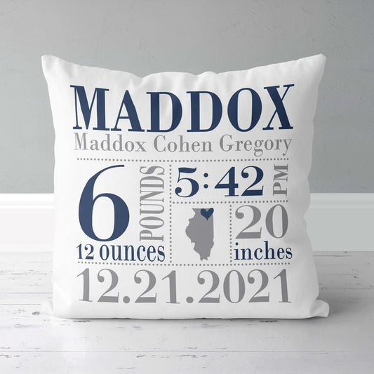Birth Announcement Pillow for Baby