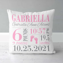 Load image into Gallery viewer, Birth Announcement Pillow for Baby