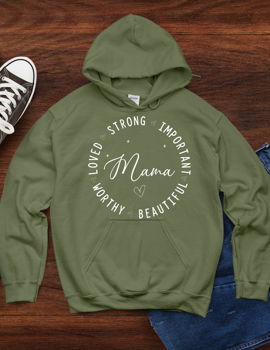 Mama: Loved, Strong, Important, Beautiful, Worthy