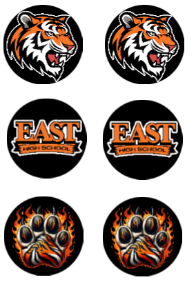 East High School Tigers 6 Pack Button