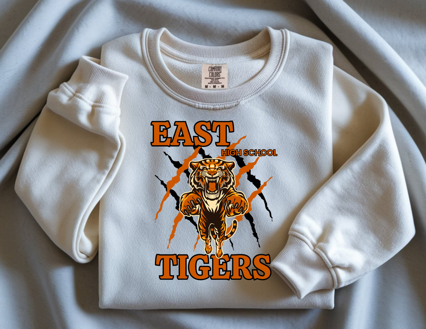 East High School Tigers - 50/50 Fleece Crew