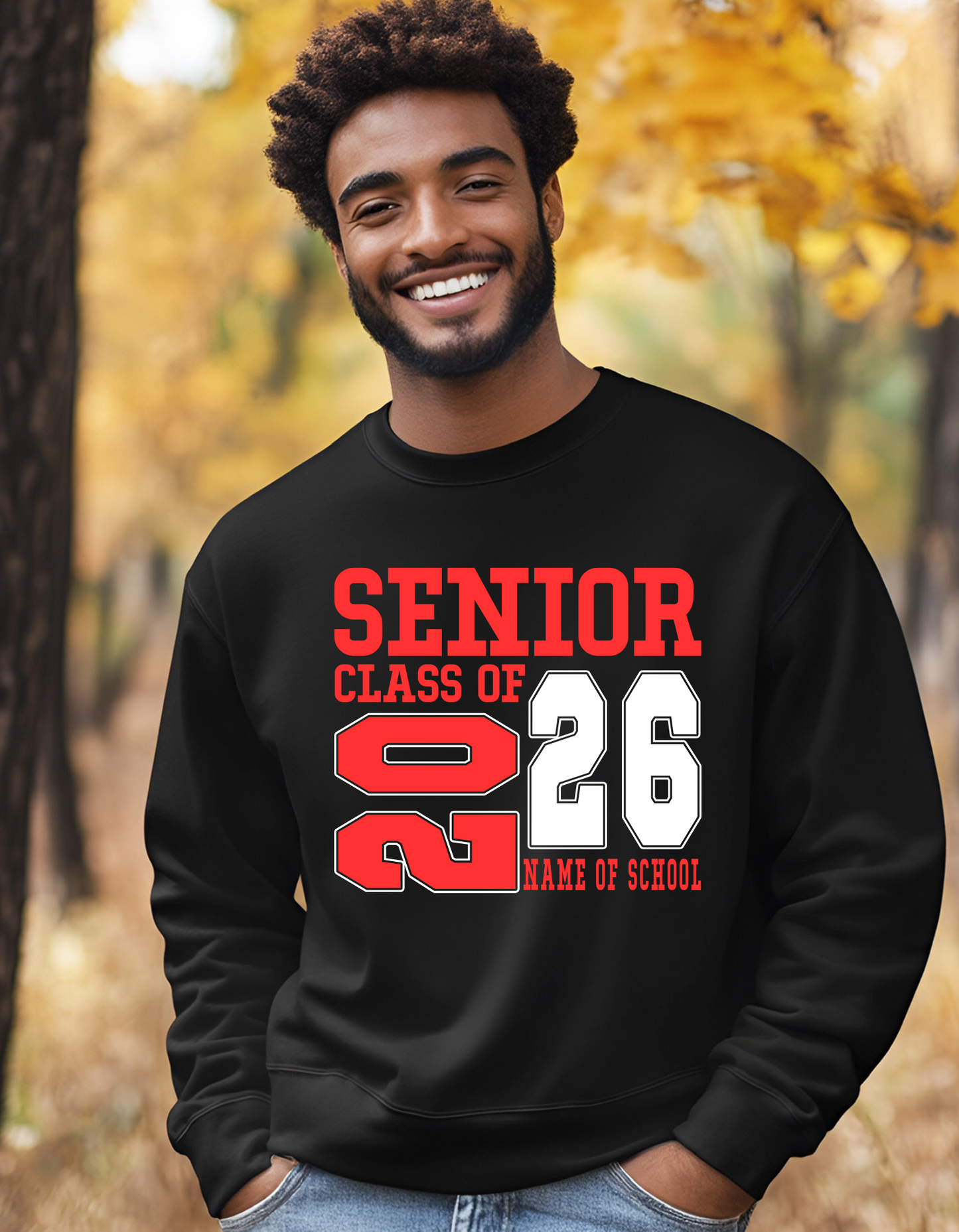 Senior Class of 2026 (Name of School) Customized Crewneck
