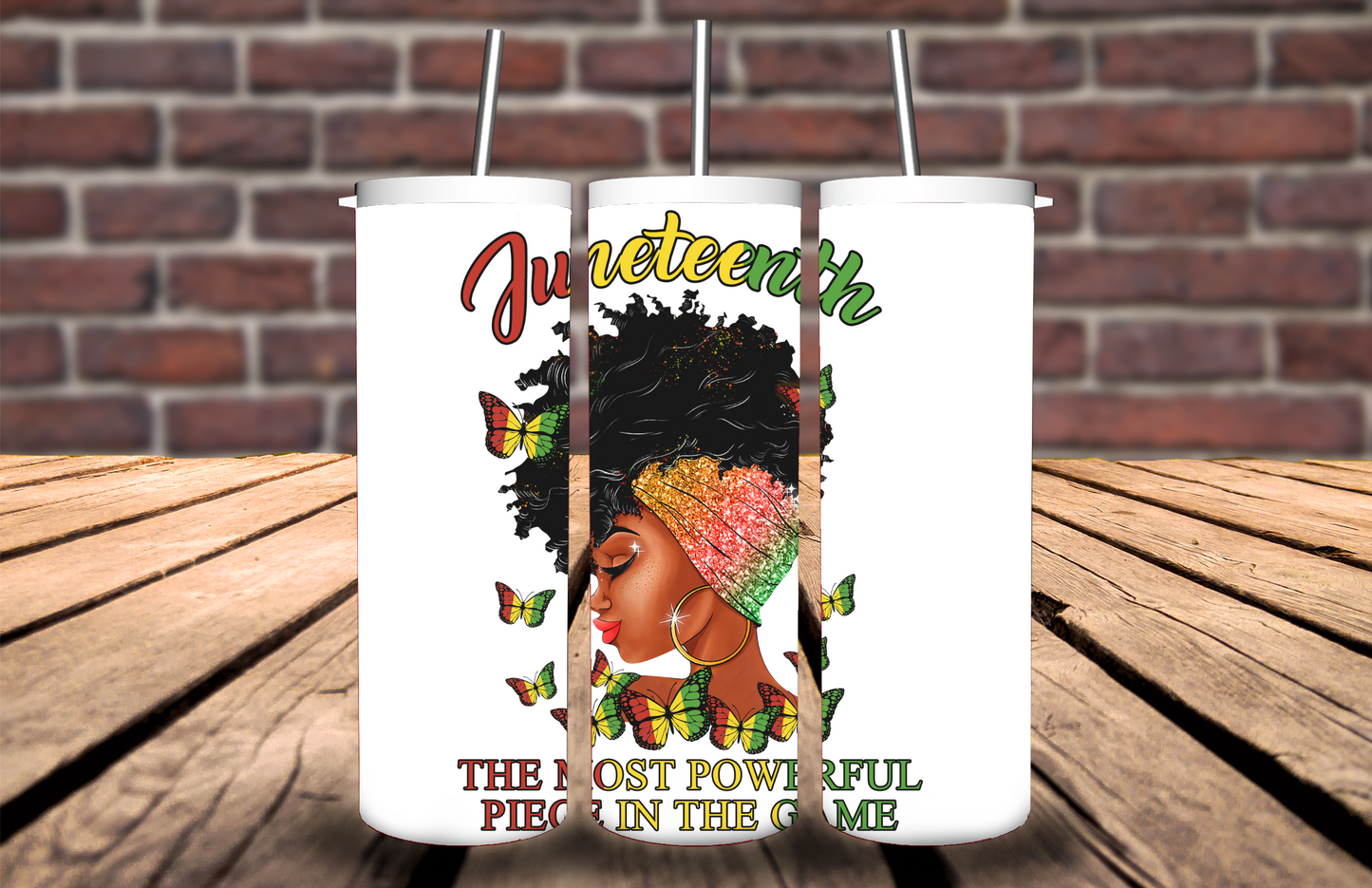 JUNETEENTH Themed 20oz Skinny Tumblers