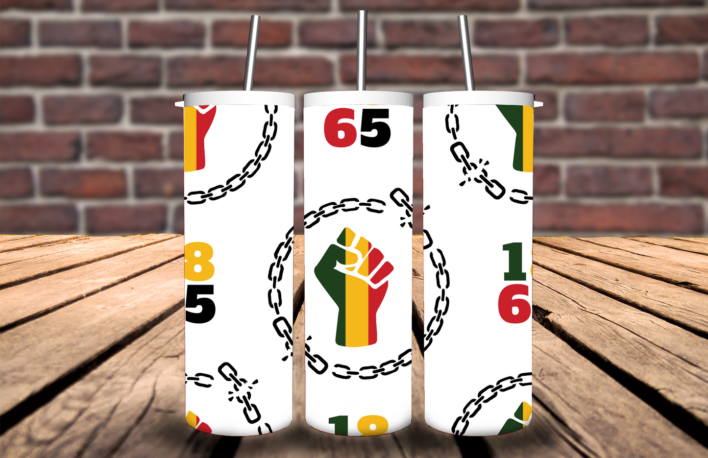 JUNETEENTH Themed 20oz Skinny Tumblers