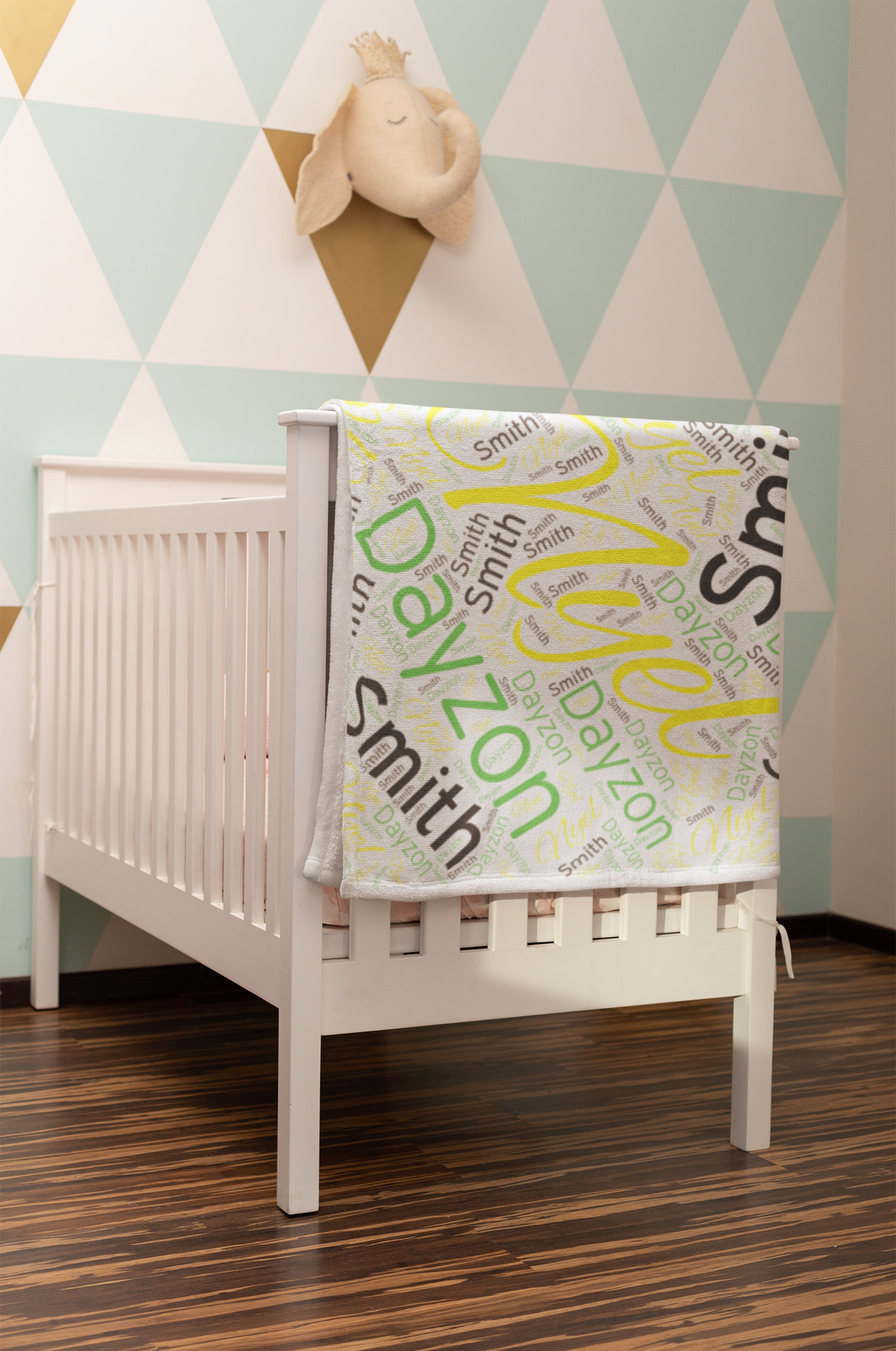 All-Over 29x39 Baby Name Blanket