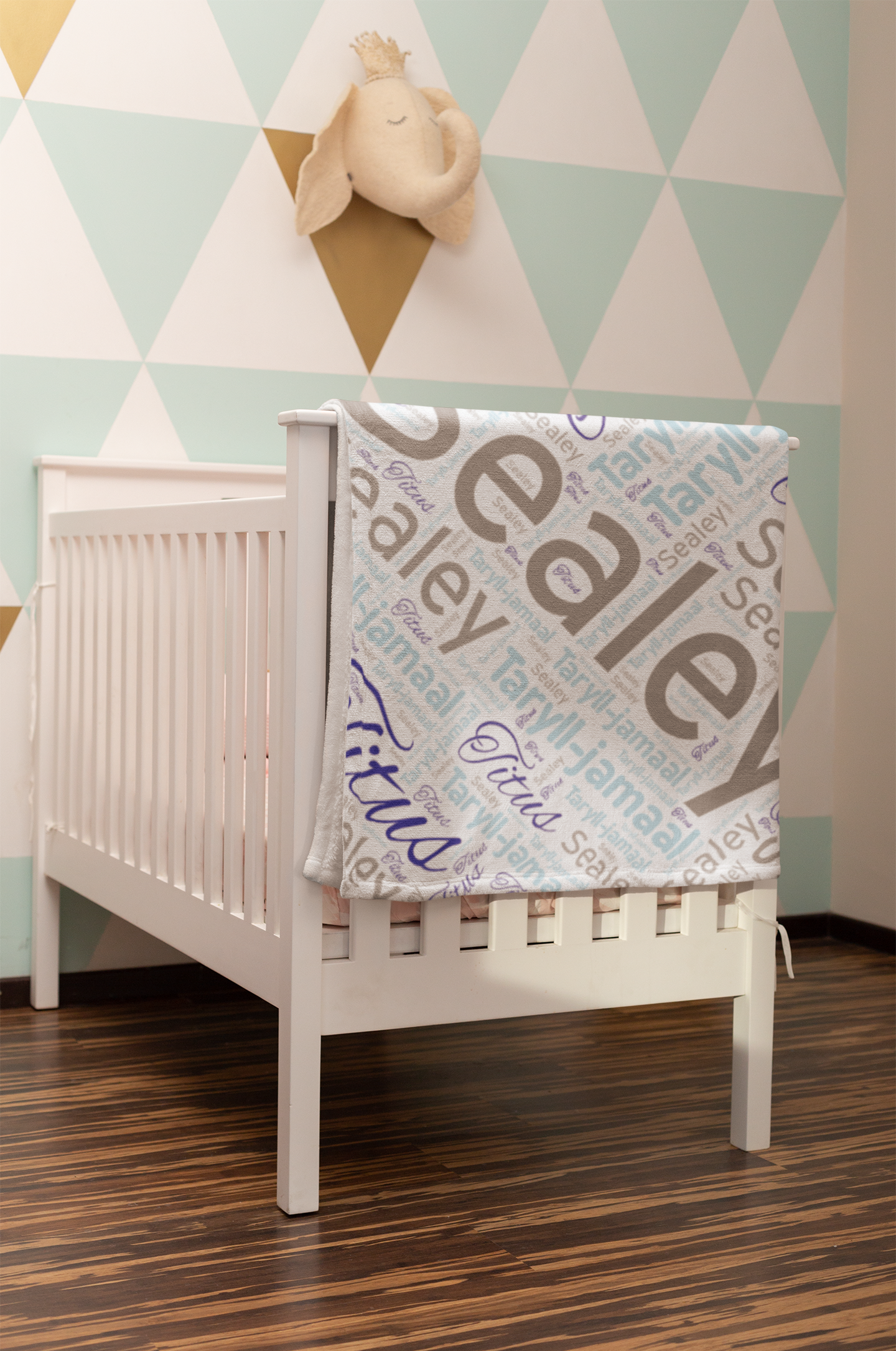 All-Over 29x39 Baby Name Blanket