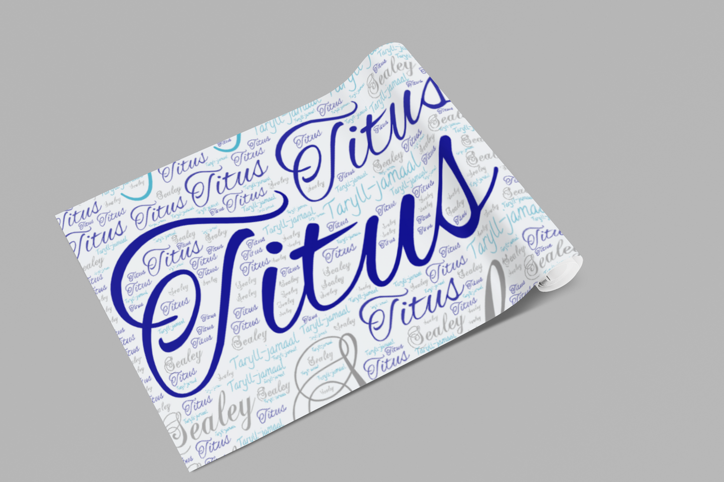 Name Collage Wrapping Paper Sheets (Set of 3)